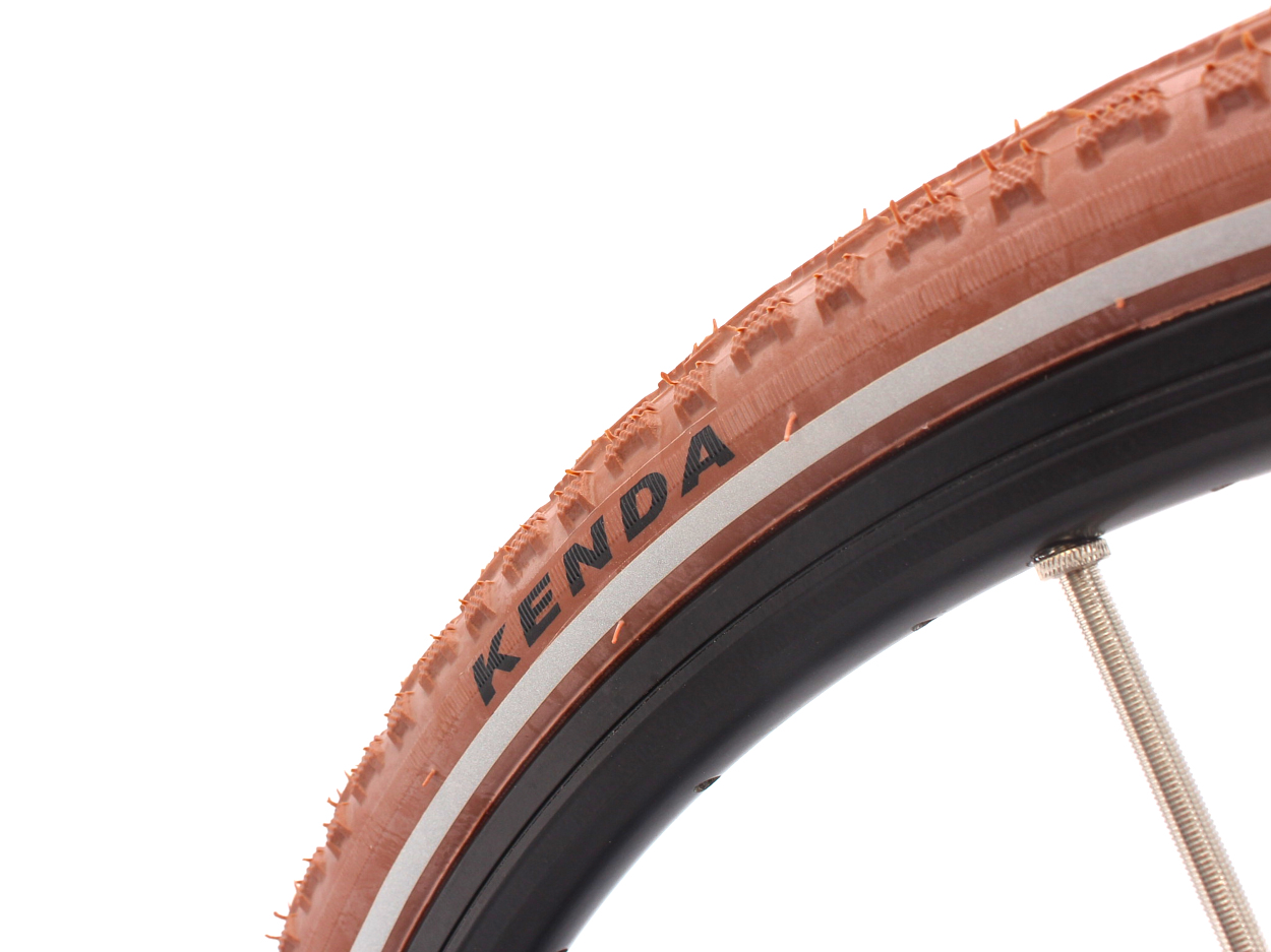 Fixie road bike tire set KENDA Khan 28 inch / 700 x 38C brown + FV inner tube
