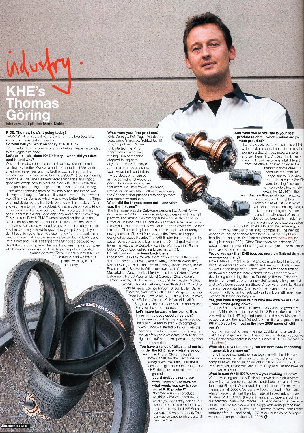 Zeitungsbeitrag zu neuen Innovationen wie den Faltreifen von Thoms Göring