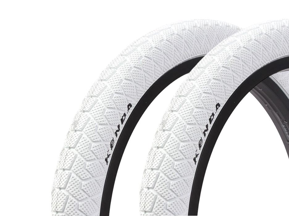 BMX tire set KENDA 20 inch x 1.95 inch white