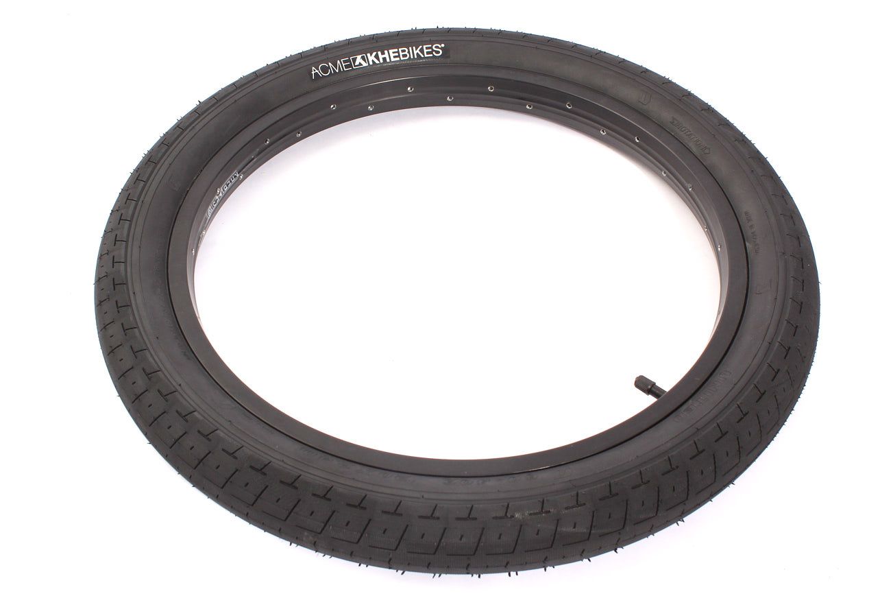 BMX tire set KHE ACME 20 inch x 2.40 inch black + AV inner tube