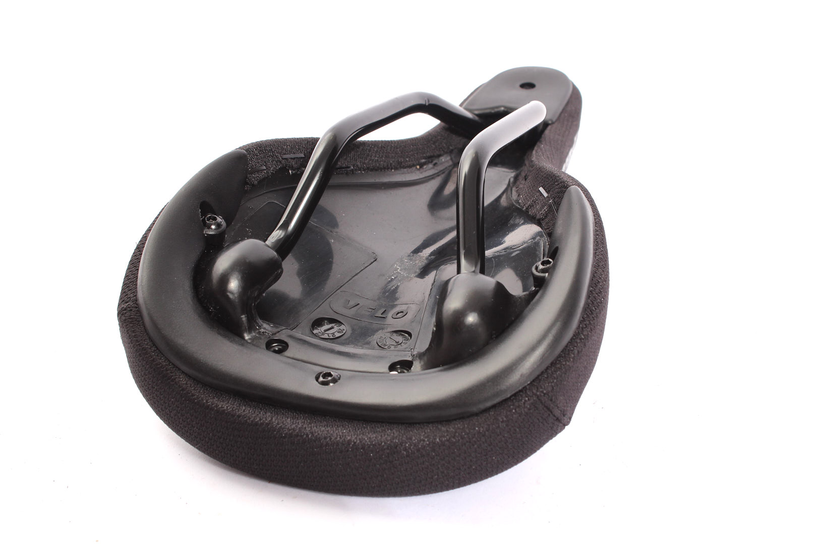 Sella BMX KHE VELO mellow Sattel mit schwarzen 4130 CrMo Stahlstreben von unten