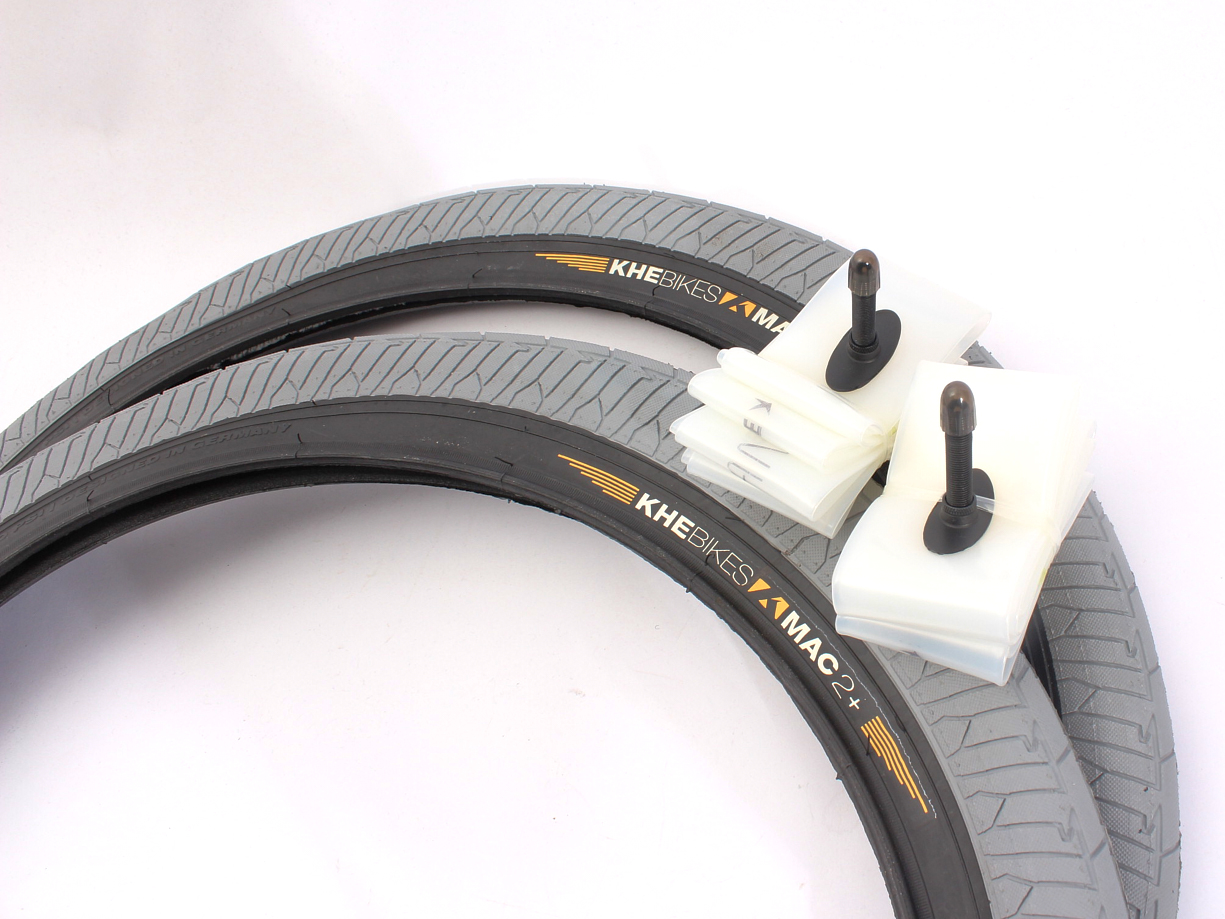 Pneumatici BMX 2x MAC2+ filo grigio + 2x camera d'aria Schwalbe Aerothan