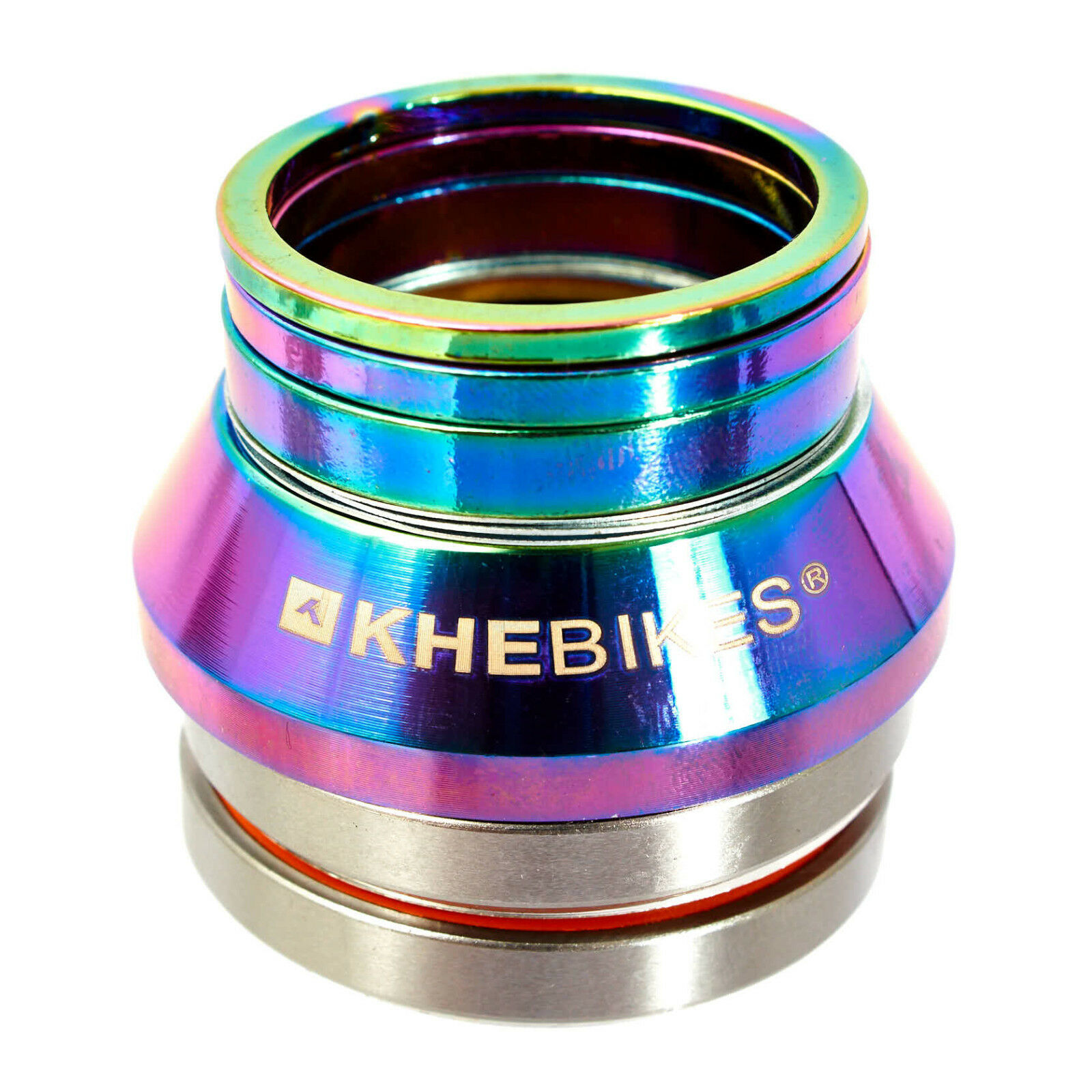 BMX Steuersatz KHEbikes aus 3 Spacern Oil Slick