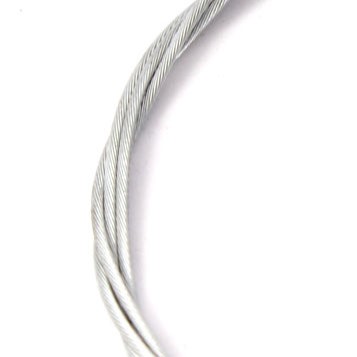 Nahaufnahme Bremskabel aus HiTen Stahl in silber