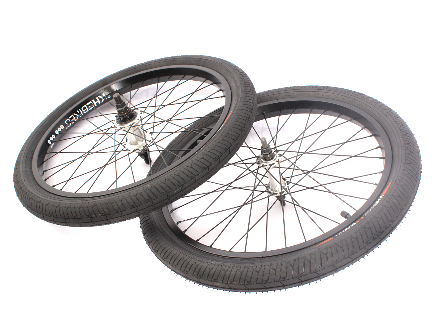 BMX wheelset including KHE MAC2 20 inch tires 14mm / 10mm S/B BMX wheelset including KHE MAC2 20 inch tires 14mm / 10mm S/B