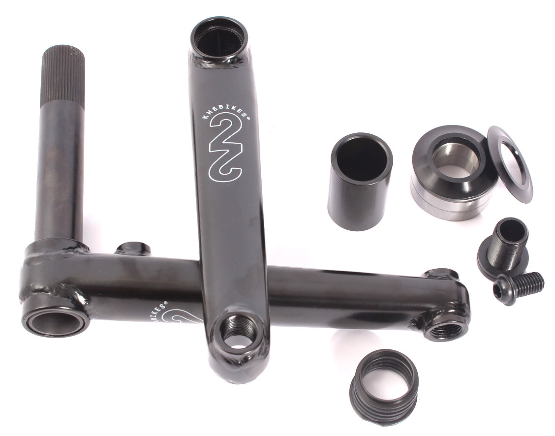 BMX Kurbelset mit 170mm Kurbelarmen und MID BB Tretlager in Schwarz