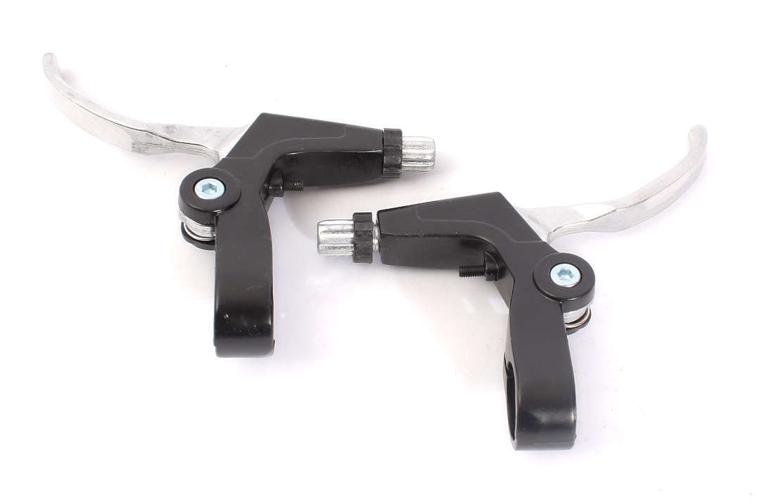 V-Bremshebelset von PROMAX  in Silber und Schwarz von vorne