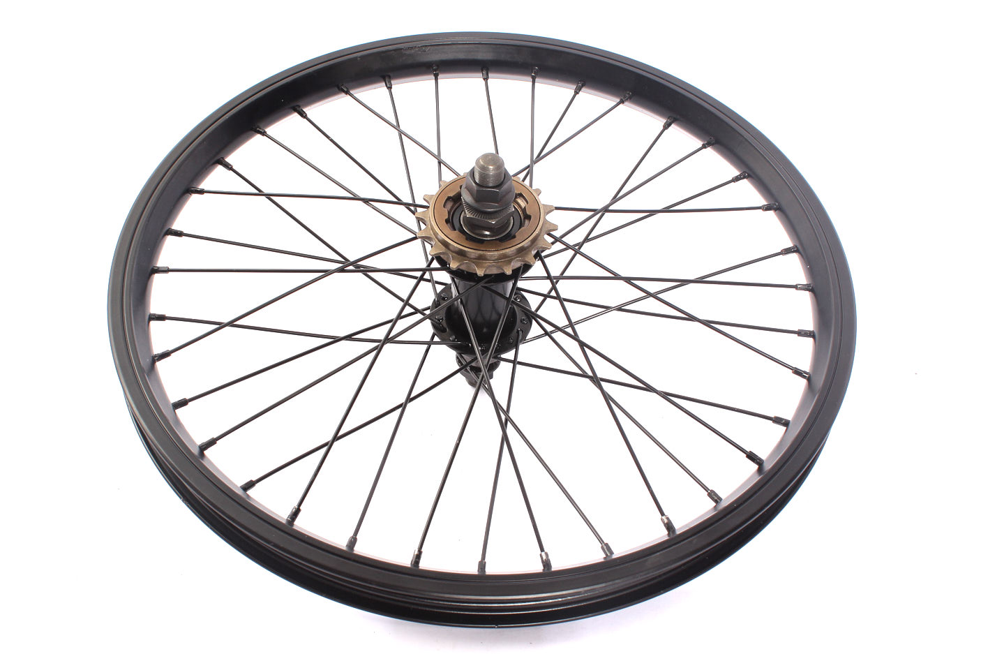 Laufrad mit Freilaufnabe und 170mm langer Achse und 14mm Gewinde 