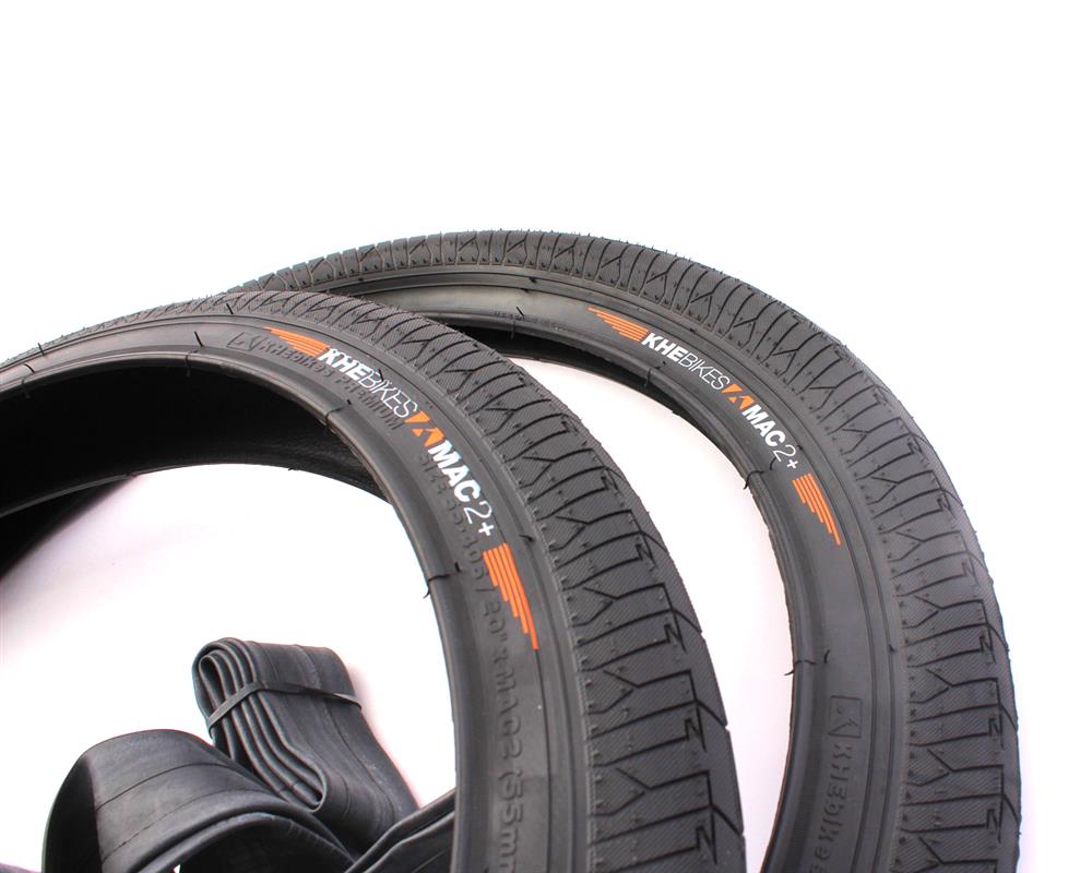 BMX tires 2x MAC2+ wire black + 2x KHE Twiggy tube
