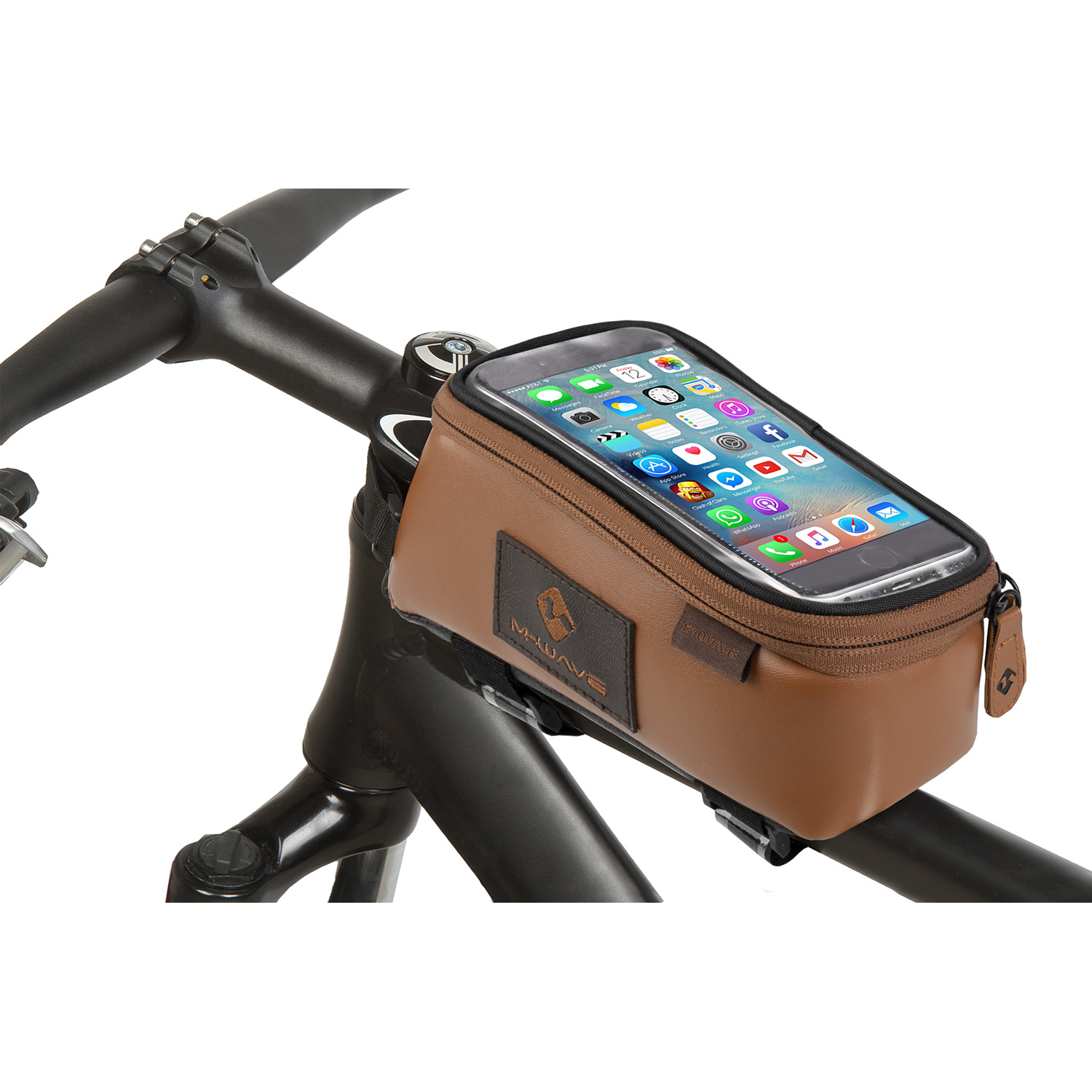 M-WAVE Rotterdam Top XL LE Smartphone Top Tube Bag Brown
