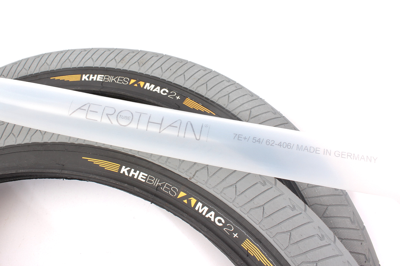 Pneumatici BMX 2x MAC2+ filo grigio + 2x camera d'aria Schwalbe Aerothan