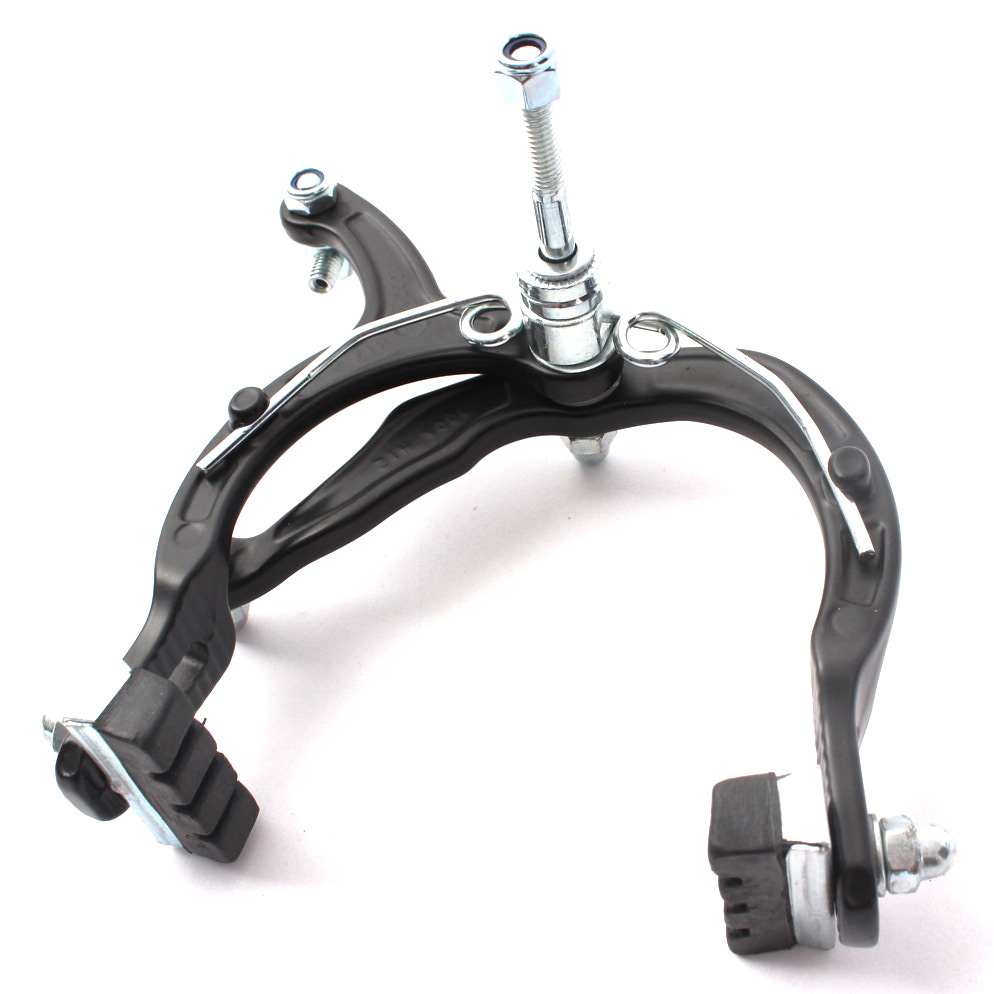 Sidepull Vorderradbremse mit schwarzen Bremsschuhen und schwarz eloxiert Sidepull Vorderradbremse mit schwarzen Bremsschuhen und schwarz eloxiert