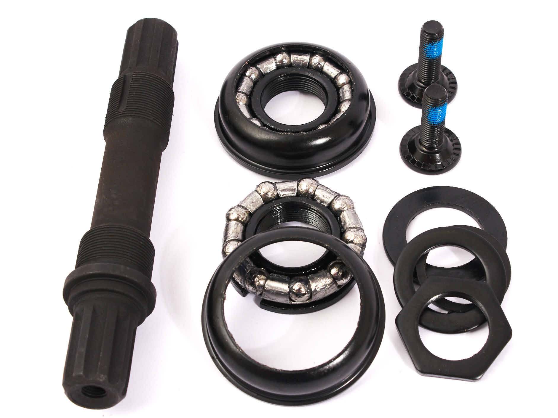 Überblick Kurbelbestandteile mit 8 Zahne Kurbel und US BB Loose-Ball Tretlager