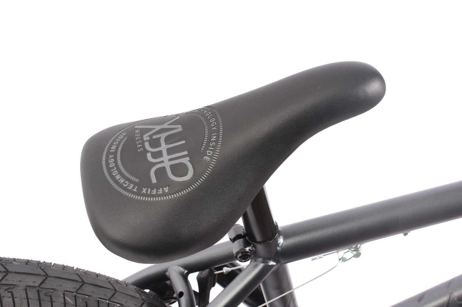 Ansicht von oben Sattel schwarz mit AFFIX Aufdruck Outlet N2: BMX bike KHE STRIKEDOWN PRO 20 inch 21.4lbs