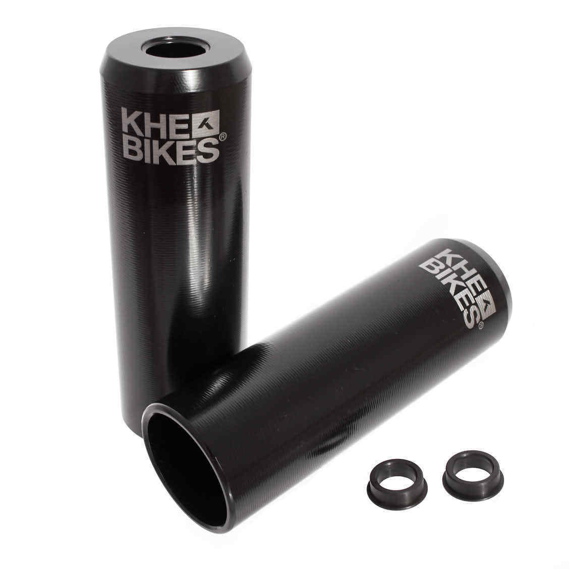Vorderansicht BMX Pegs KHEbikes CNC gedreht aus HiTen Stahl 