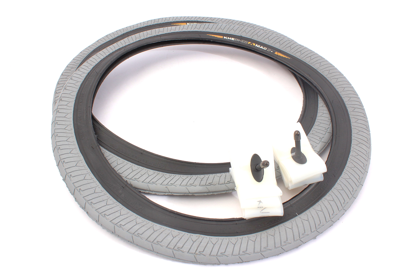 Pneumatici BMX 2x MAC2+ filo grigio + 2x camera d'aria Schwalbe Aerothan