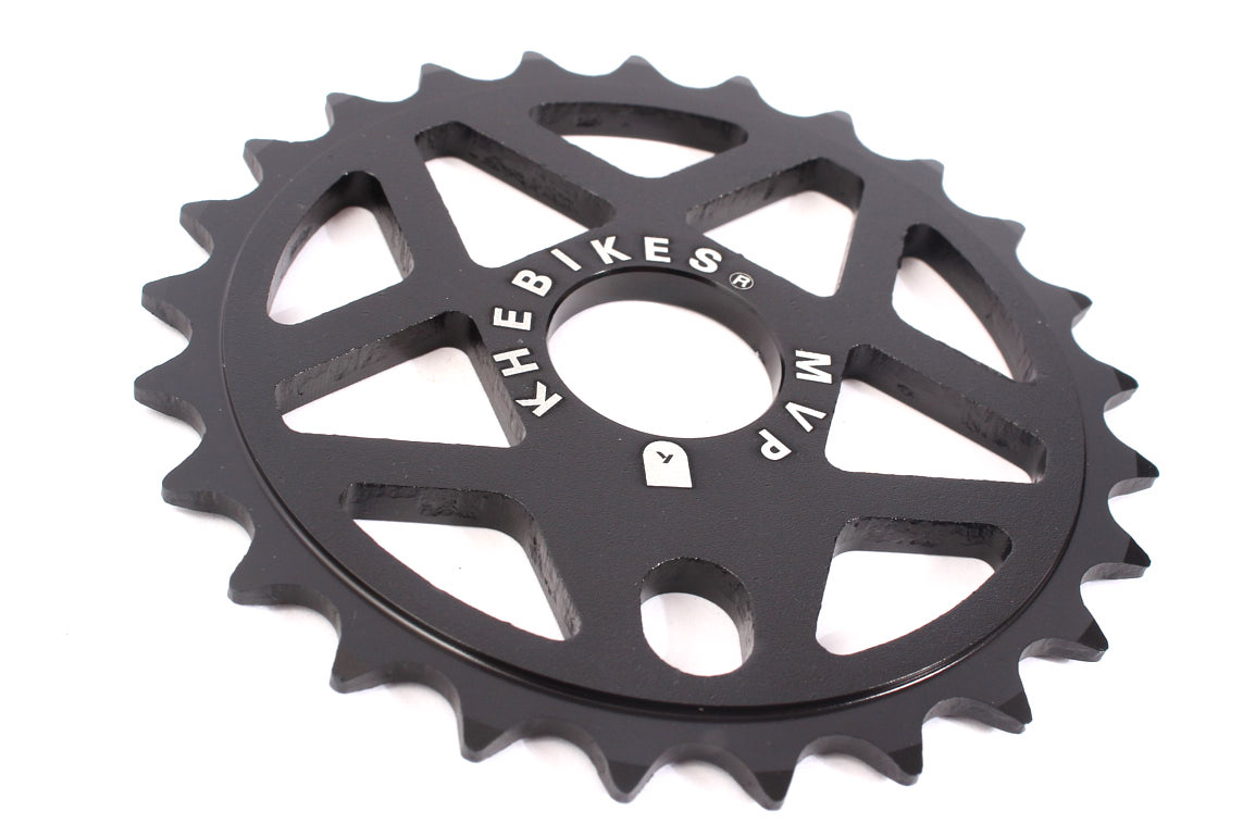 Schwarzes Kettenblatt aus Aluminium mit 24mm Innendurchmesser
